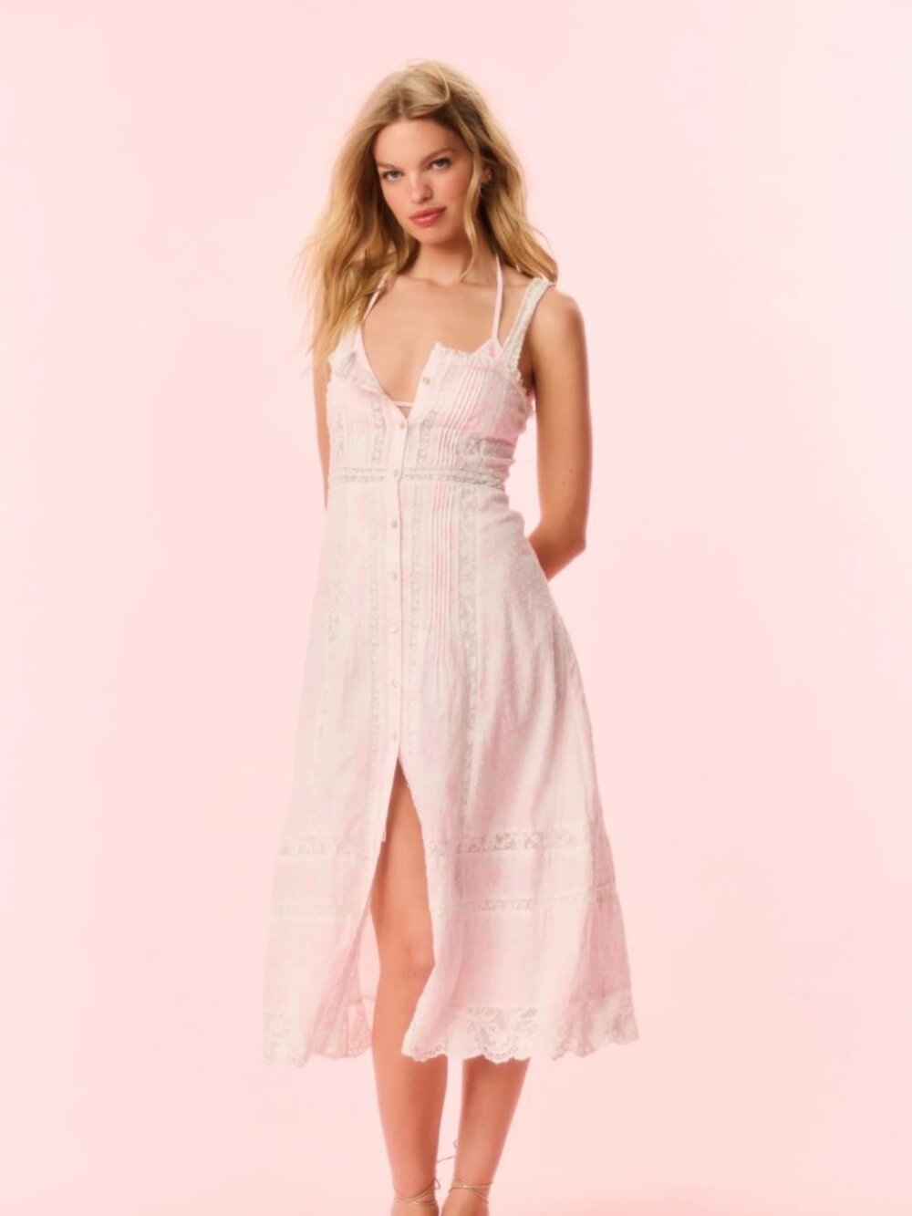 LoveShackFancy Judalon Dress in Powder Pink Size 8